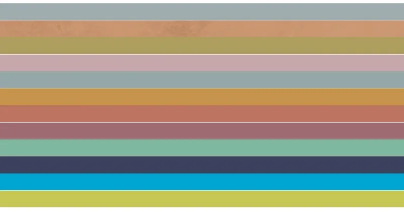 Linha do tempo das cores do ano da Suvinil nos últimos 10 anos.