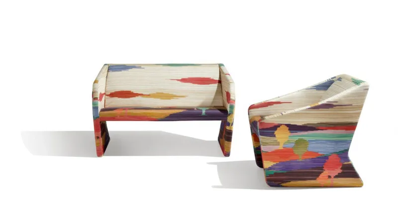 Marca registrada da
Missoni Home, as cores
aparecem em um equilíbrio perfeito com o design e as texturas dos tecidos. Foto: Divulgação