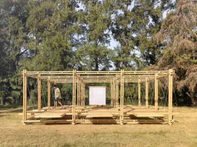 Inspirado na capoeira, pavilhão brasileiro é destaque em tradicional festival de arquitetura de madeira