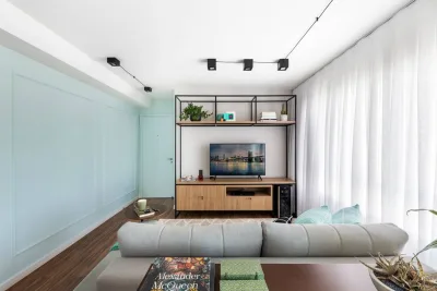 Neo Mint, cor do ano 2020, cria ponto de impacto em decoração de apartamento
