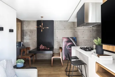 Apartamento de 65 m² ganha móveis multifuncionais para família em crescimento