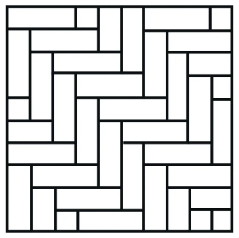 Padrão escama de peixe: é bastante similar à espinha de peixe, mas sua diagramação é feita na diagonal.