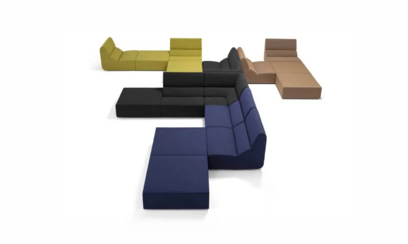 Sofá modular After, da Prostoria. Lúdico, elegante e funcional. Foto: Divulgação
