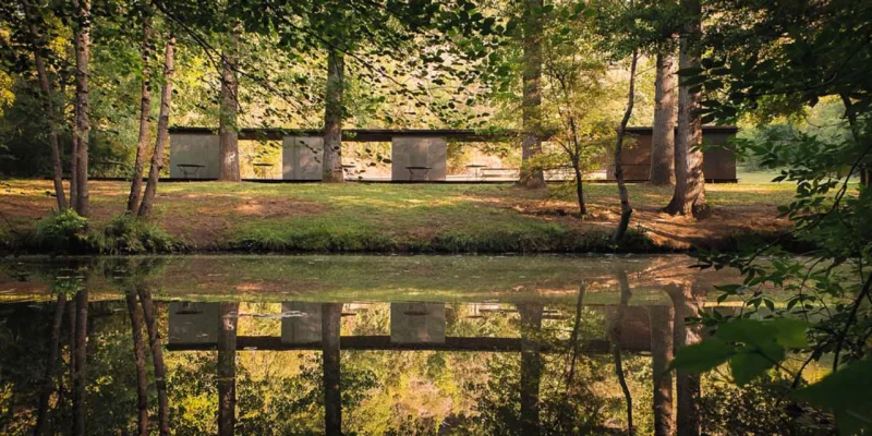 Tzu Chin Yu’s photograph of the Bathing Pavilion Tossols-Basil, Olot, Spain by RCR Arquitectes
