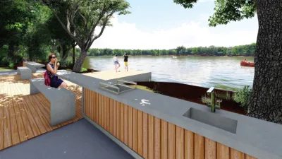Cozinha ao ar livre no Parque do Ingá foi a vencedora do Prêmio Novos Arquitetos Docol 2020. Imagem: Docol/Divulgação
