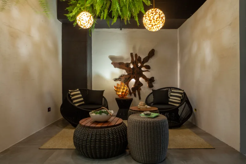 Espaço Boas Vindas, assinado pelo escritório de arquitetura Raffinato. Foto: Daniel Sorrentino / divulgação.
