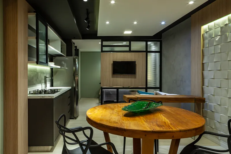 Apartamento sustentável, da mostra Morar mais por menos 2019. Foto: Daniel Sorrentino / divulgação.