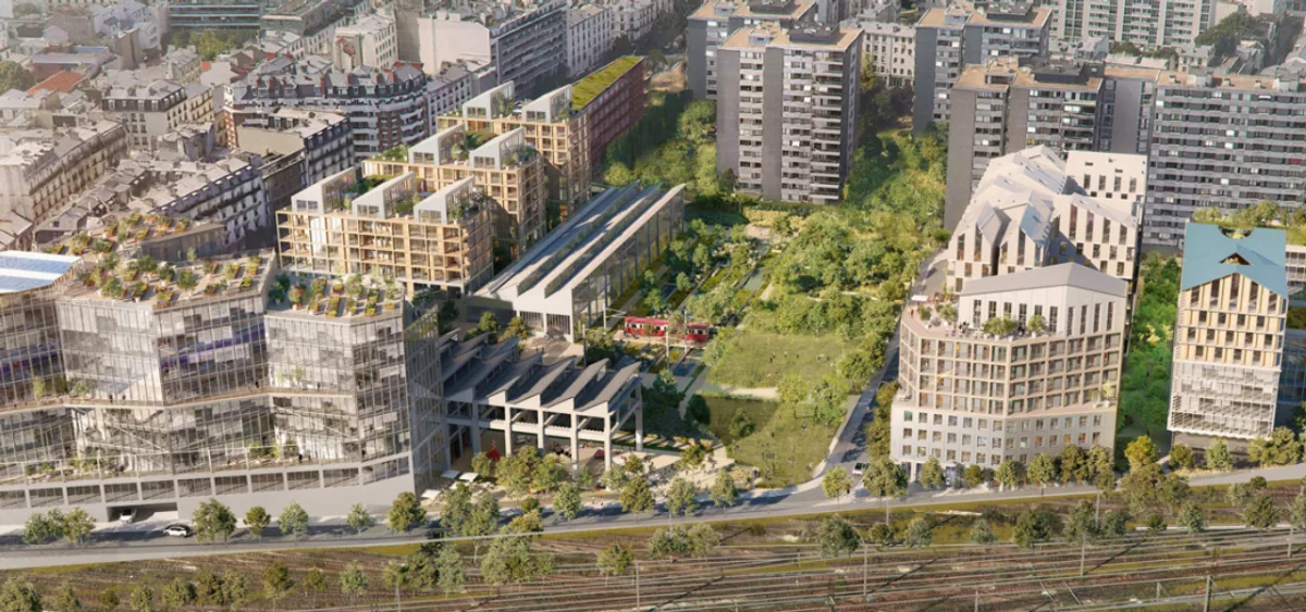 Além de moradias para 1000 pessoas, projeto prevê uma escola, uma faculdade de design, escritórios, incubadoras de novas empresas de design industrial, um cinema, um teatro, uma praça gastronômica, um centro comercial e fazendas urbanas. Foto: Reprodução/SLA