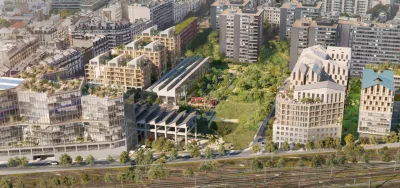 Além de moradias para 1000 pessoas, projeto prevê uma escola, uma faculdade de design, escritórios, incubadoras de novas empresas de design industrial, um cinema, um teatro, uma praça gastronômica, um centro comercial e fazendas urbanas. Foto: Reprodução/SLA