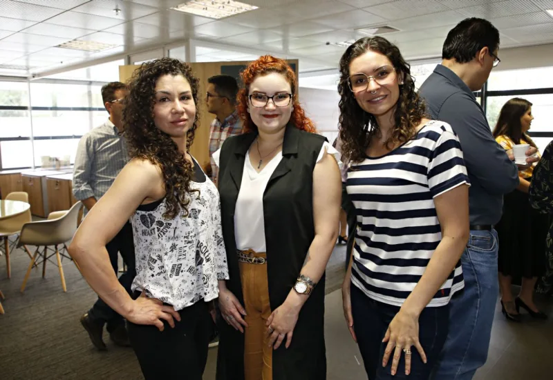 As designers de interiores Sofia Kerr, Luciana Wosch e Andrea Seibitz.