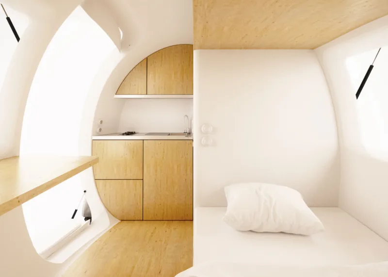 A Ecocápsula é uma microcasa de 6,3 m² que utiliza energia solar, eólica e ainda filtra a água da chuva. Você viveria em um espaço tão pequeno? Foto: Divulgação