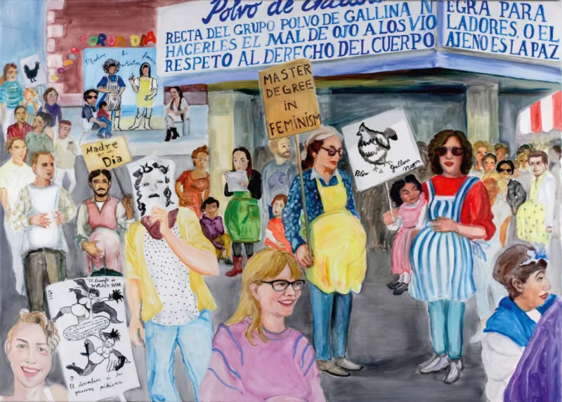 "Admiring Polvo de Gallina Negra, Mistresses of Feminist Art", Kaj Osteroth & Lydia Hamann,
2016. Crédito: Smina Bluth