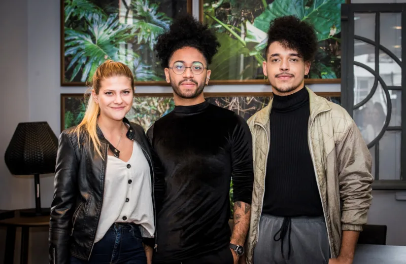 Paloma Bresolin, Nicholas Oher e Fábio Marx.