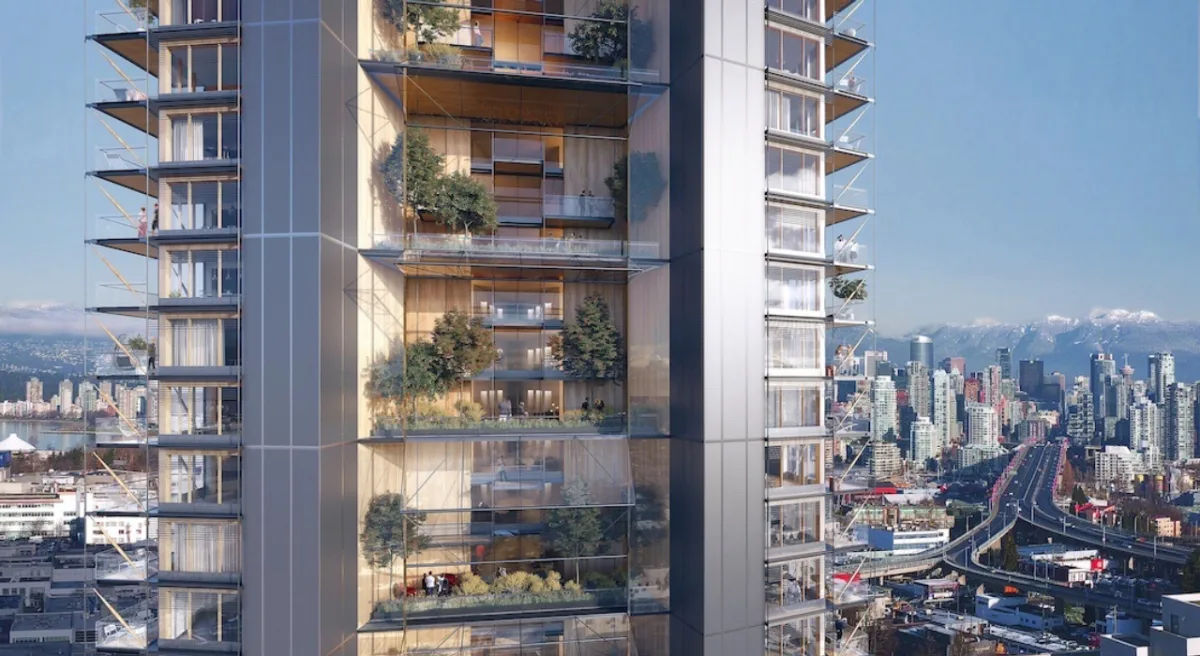 Render artístico do Canada Earth Tower. Imagem: Perkins + Will/Delta Land Development