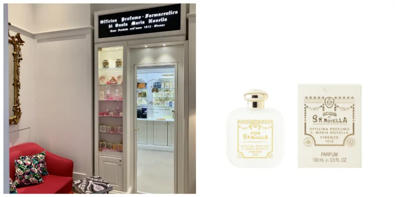 Nova boutique da Officina Profumo e a Acqua di Colonia Santa Maria Novella. Fotos: Divulgação