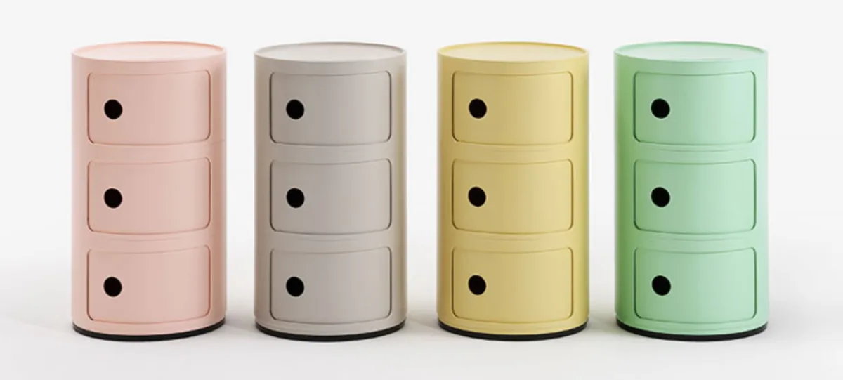 Mesinhas modulares feitas de bioplástico da Kartell. Foto: Divulgação