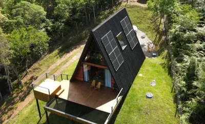 Cabana sustentável oferece hospedagem emoldurada pela Represa  do Capivari