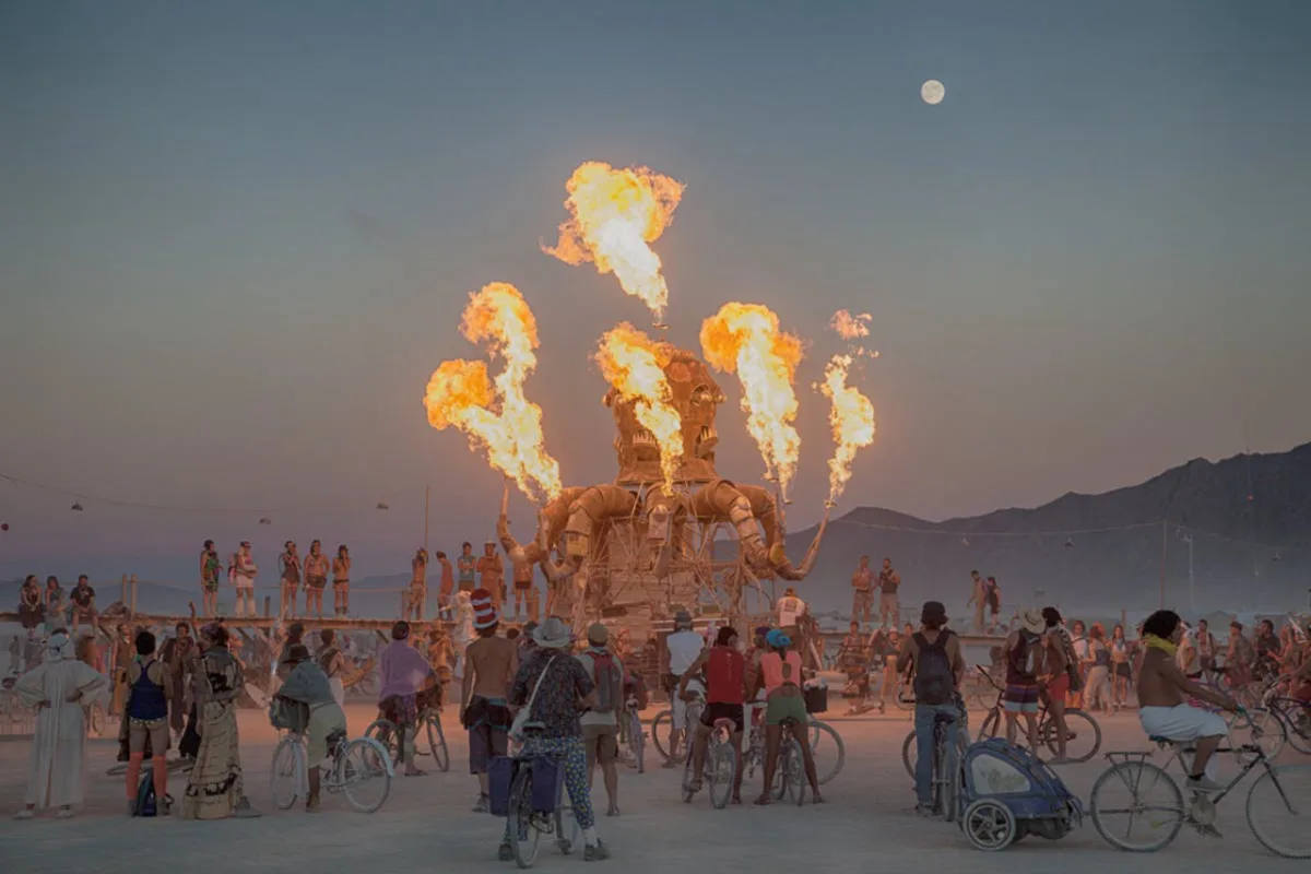 Festival Burning Man acontece desde 1980 em Nevada, nos Estados Unidos, e recebe 70 mil pessoas. Foto: Bob Wick/Flickr/Reprodução