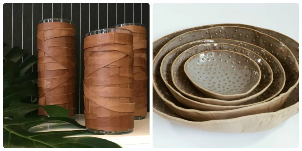 Ôda + Feira na Rosenbaum terá peças de design de diferentes nomes nacionais. Nas fotos, peças de Renata McCartney e Spiral Cerâmicas. Fotos: Divulgação