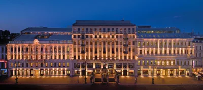 Fachada do luxuoso Corinthia Hotel em São Petersburgo. Foto: Corinthia Hotel / Reprodução