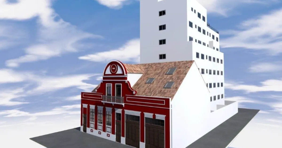 Maquete volumétrica de estudo preliminar dá o tom do que a Fortuna pretende fazer na área do imóvel. Crédito: Divulgação