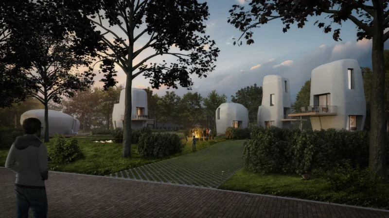 Projeto de casas e edifícios em 3D começa a ganhar forma em Eindhoven. Imagens: Eindhoven University of Technology / Reprodução