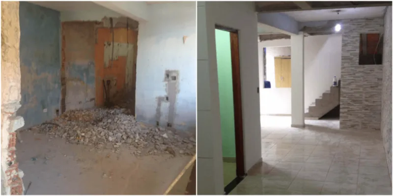Antes e depois de reforma de sala. Foto: divulgação