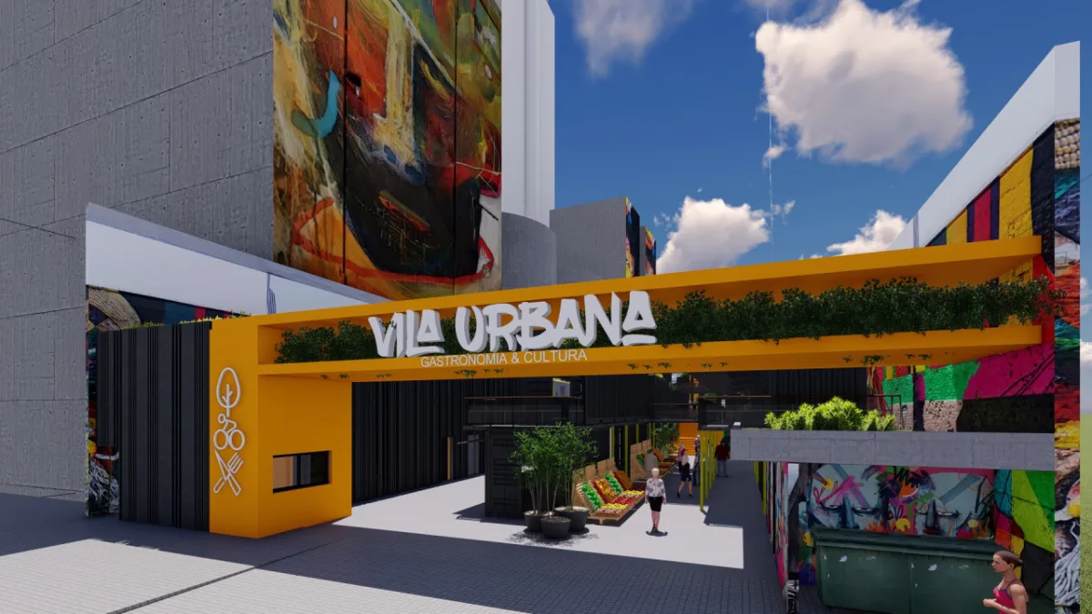 Nova vila gastronômica no Centro de Curitiba tem previsão para ser inaugurada em junho. Imagens: Divulgação