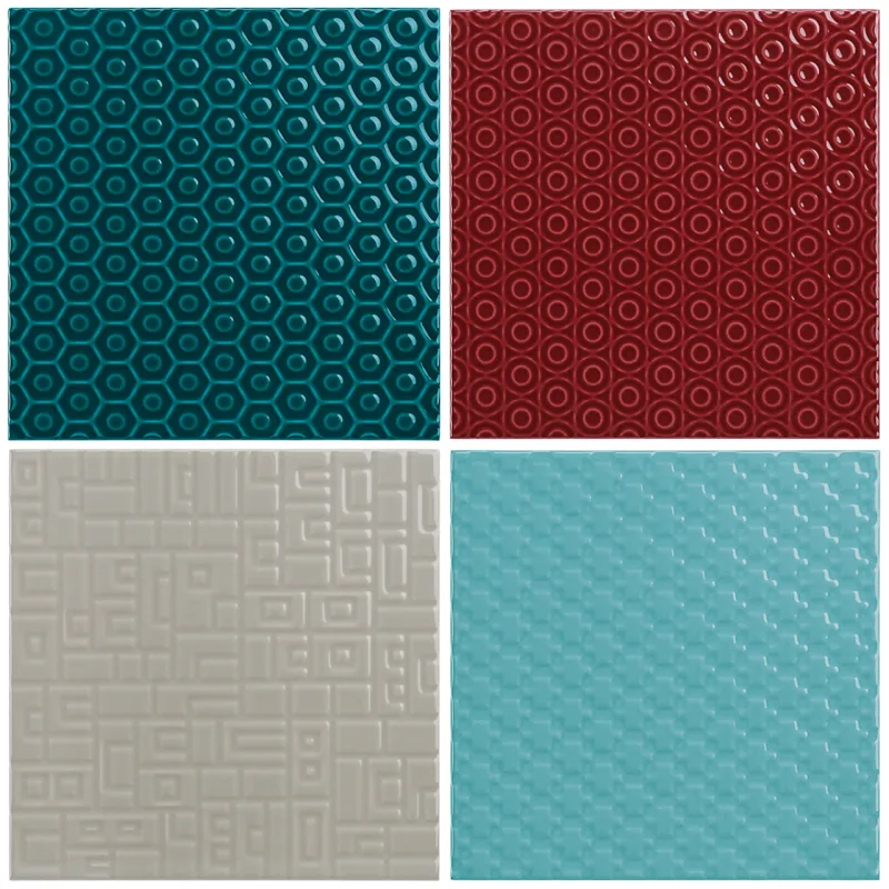 Em formato 20 cm x 20 cm, as peças da coleção Allegro, da Portinari, trazem formato e cores que remetem aos revestimentos das décadas passadas. Desenhos de pequenos detalhes do cotidiano, como pipas e pixels de computadores, e muito brilho são outros destaques do revestimento. Foto: Divulgação/Portinari