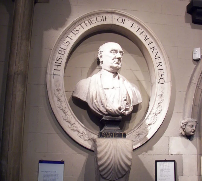 Busto de Jonathan Swift, Decano da Catedral de St. Patrick e autor de "Viagens de Gulliver". Foto: Wikimedia Commons/Reprodução