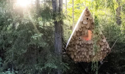 Essa é a linda Bird Hut, uma cabana construída nas montanhas do Columbia Valley, na Colúmbia Britânica (Canadá). Fotos: Mark Erickson/Reprodução