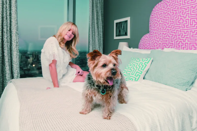 LO yorkie de dez anos de Lucy Swift Weber, Chauncey, ganhou um quarto inteiro depois que teve um câncer. Foto: Vincent Tullo/The New York Times.