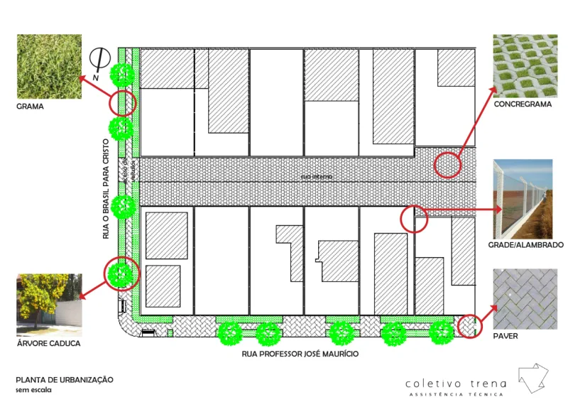 Financiamento coletivo é aposta para viabilizar a reurbanização e realizar a compra de materiais de construção e de árvores frutíferas. Imagem: Divulgação / Coletivo Trena