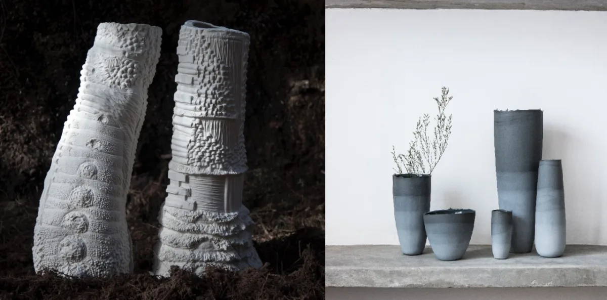 As peças exclusivas e finalizadas manualmente de Nicole Toldi, e as porcelanas artesanais com elementos fotográficos de Galvão são destaques na feira. Fotos: Divulgação