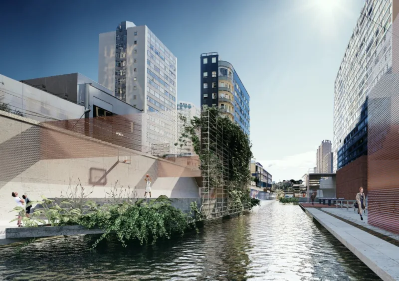 Escritório curitibano propõe reabertura de alguns trechos dos rios Ivo e Belém para ajudar a transformar a cidade com mais espaços de lazer e descanso. Imagens: Solo Arquitetos/Expo 2017/Divulgação