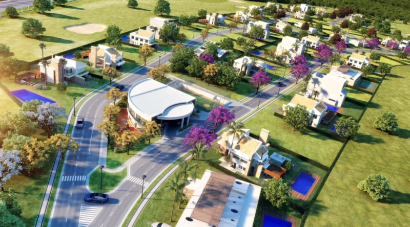 Projeção de como ficará o Village Iguassu Golf Residence.