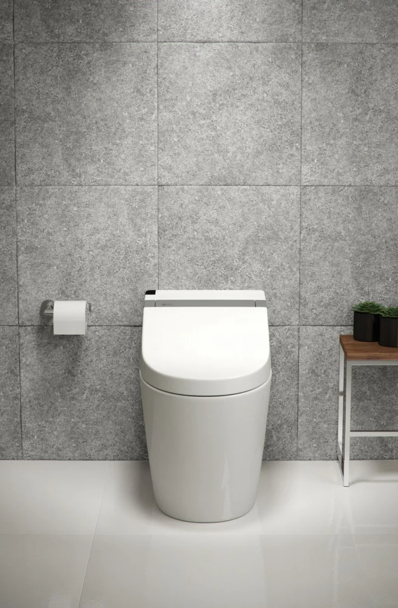 Bacia High Tech, da Deca, possui duchas higiênica e feminina com cinco regulagens de pressão e temperatura da água, descarga embutida, iluminação interna com LED e controle remoto.