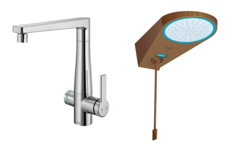 Torneira Docolvitalis Ozônio, da Docol, elimina bactérias, agrotóxicos e retira o odor deixado nas mãos pelos alimentos; Ducha Digital Safira, da Hydra/Corona, conta com visor que mostra, em tempo real, a quantidade de litros d’água utilizados durante o banho.