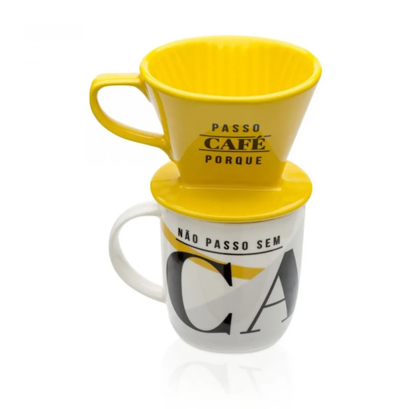 Caneca e filtro Passo Café custa R$ 99,90.