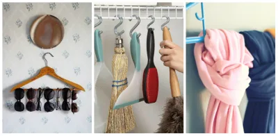 Não é só no guarda-roupas que cabides e ganchos são úteis. Fotos: créditos no texto