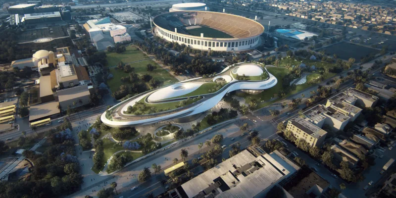 O projeto de Los Angeles se assemelha às naves criadas pelo cineasta para a famosa série de ficção científica (Divulgação/Lucas Museum of Narrative Arts)