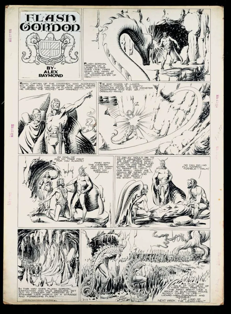 Página da tirinha de Flash Gordon, publicada em 1935 (Reprodução/San Francisco Chronicle)