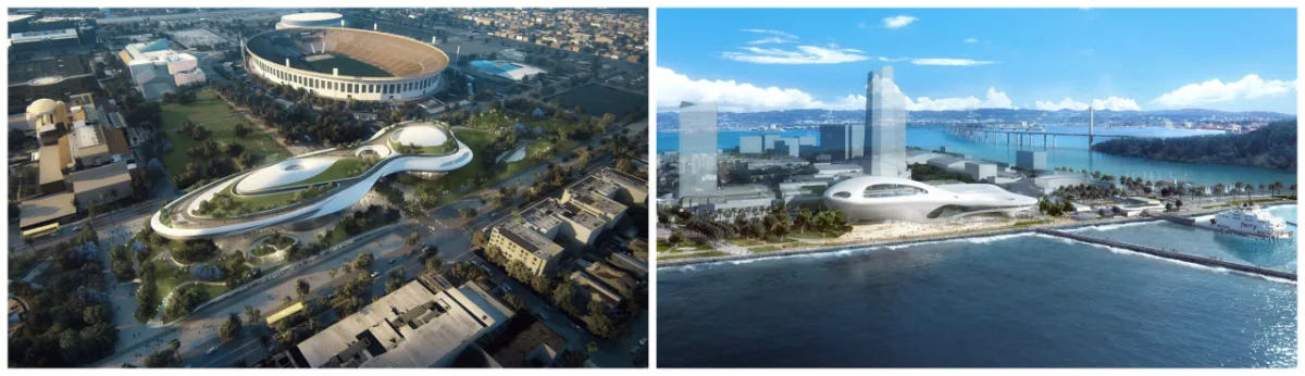 Projetos feitos por estúdio chinês para o futuro Museu remetem ao Guggenheim (Divulgação/Lucas Museum of Narrative Art)