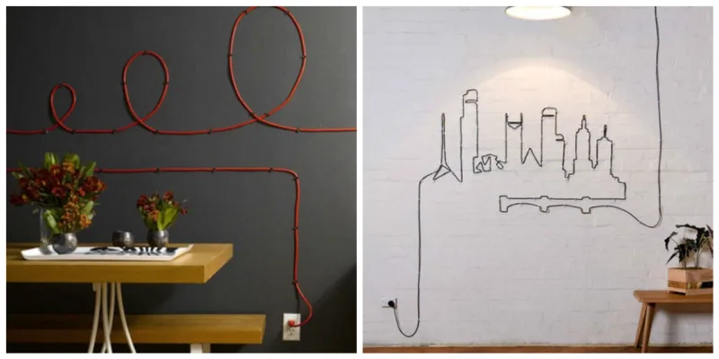 Seus fios ou cabos que sobram, podem virar arte.
Fotos: Reprodução Pinterest
