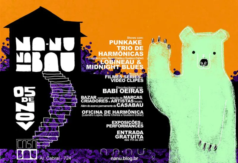 NA-NU na Casabau contará com artistas e criadores locais, oferecendo e expondo produtos de criação regional, além de música e mostra de filmes (Reprodução Facebook/NA-NU)