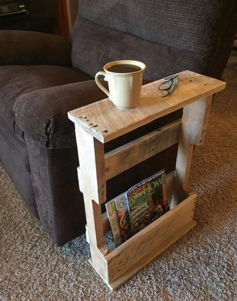 O pallet é bastante versátil na decoração, e vai bem como suporte para revista (Reprodução Pinterest/Etsy)