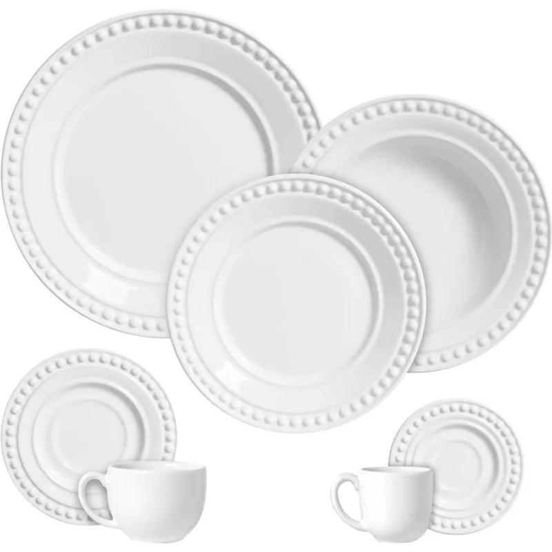 Aparelho de Jantar Porto Brasil Athenas Branco (6 serviços). Nas Lojas Americanas, R$ 301,49. Foto: Lojas Americanas/Reprodução