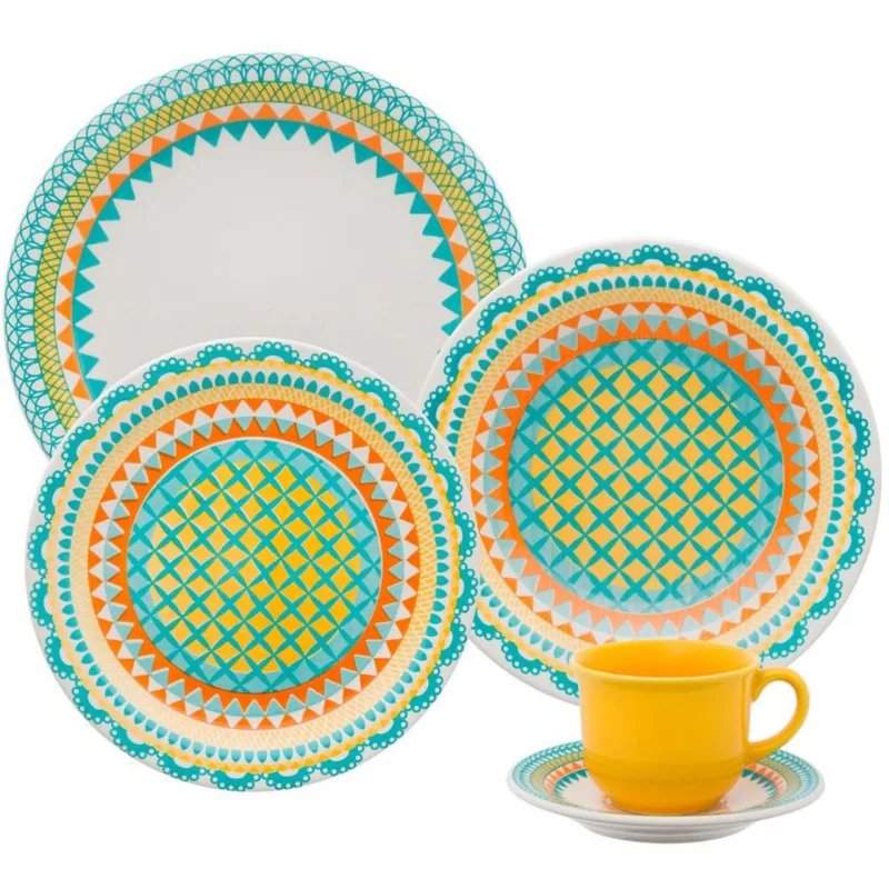 Aparelho de Jantar Oxford Porcelanas Floreal Bilro (6 serviços). Nas Casas Bahia, R$ 249. Foto: Casas Bahia/Reprodução
