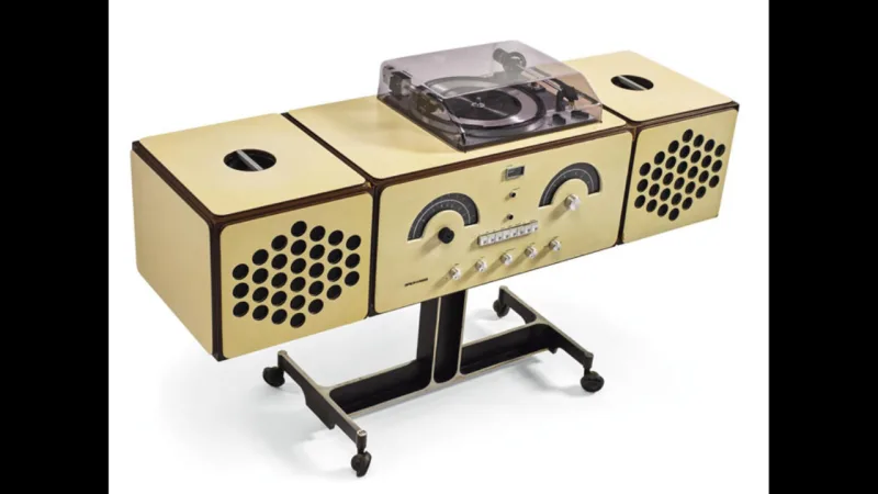 Gabinete estéreo, design italiano de Pier Giacomo e Achille Castiglioni de 1965. Preço estimado: 1200 libras.