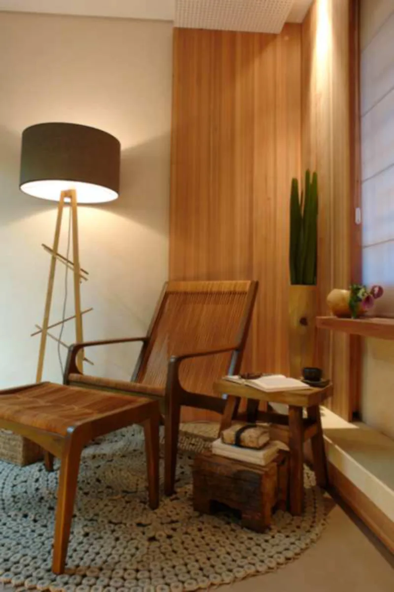 Exemplo de sala de descanso com pintura em tinta ecológica, na Campinas Decor - 2008. Foto: Divulgação/Tintas Solum